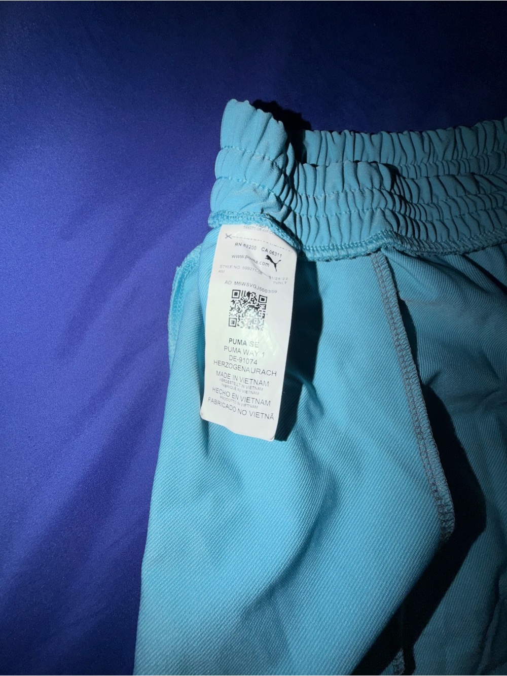 Puma Men's Aqua Athletic Shorts with Drawstring - Picture 10 of 10